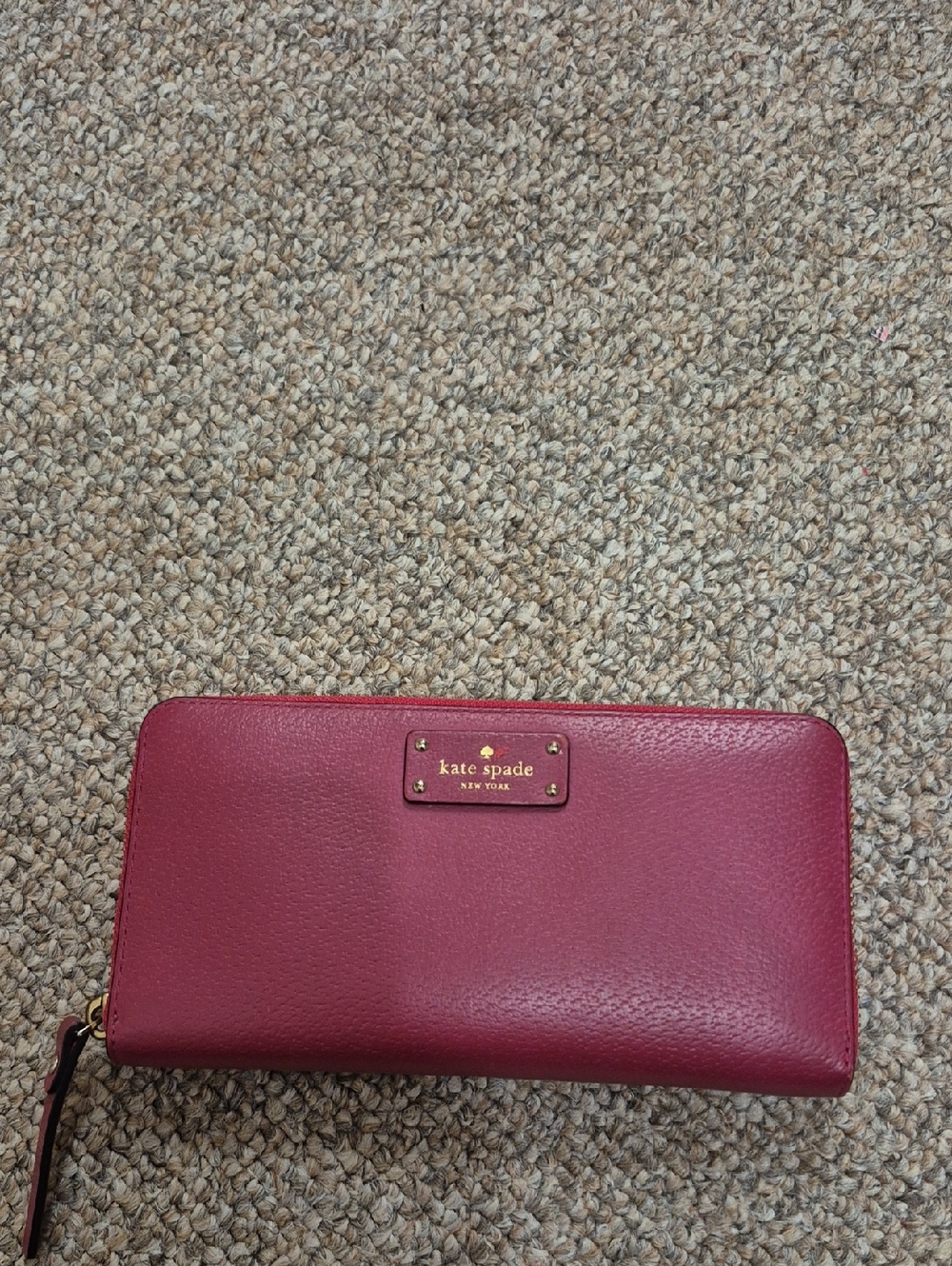 Kate Spade Fuchsia Pink Leather Zip-Around Wallet